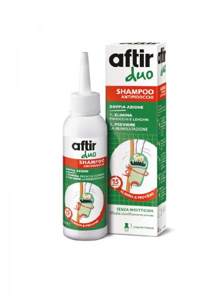 Aftir Duo shampoo Antipidocchi Elimina e previene Senza insetticida