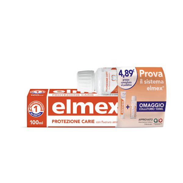Elmex Protezione Carie  Dentifricio 100 ml + collutorio Omaggio 100ml