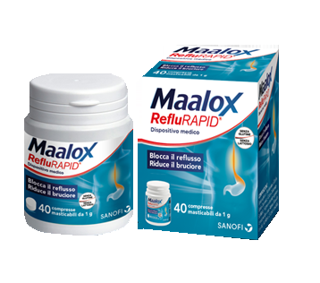 Maalox Reflurapid 40 Compresse Masticabili Bruciore di Stomaco