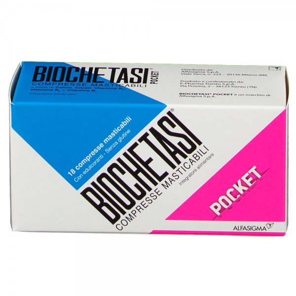 Biochetasi Pocket 18 Compresse Masticabili Digestione Lenta e Acidità