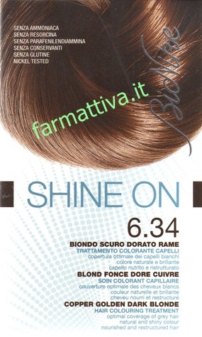Bionike shine on n 6,34 biondo scuro dorato rame
