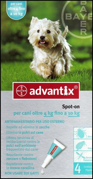 Bayer Advantix Antiparassitario per cani oltre 4kg fino a 10kg