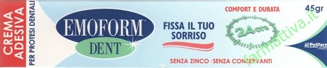 Polifarm Emoform Dent crema adesiva per protesi dentali