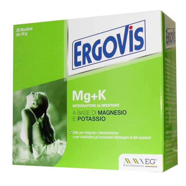 Ergovis Mg+K integratore a base di magnesio e potassio 20 bustine