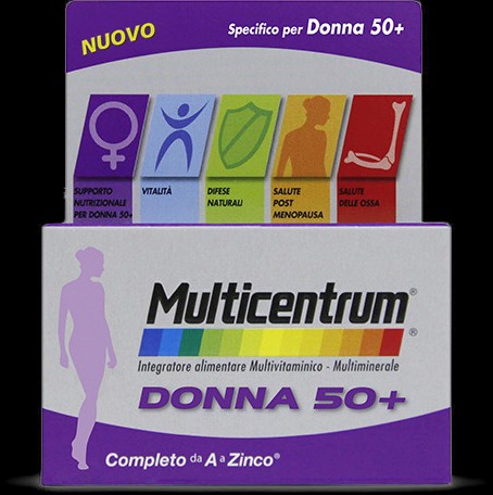 Multicentrum Donna 50+ 60 compresse integratore multimivitaminico-minerale,  Vitamine e Sali Minerali 