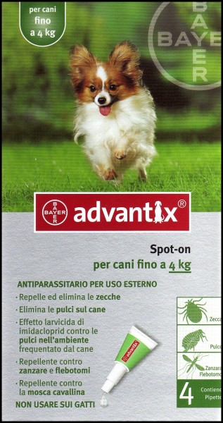Bayer Advantix Antiparassitario per cani fino a 4kg