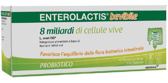 Sofar Enterolactis bevibileprobiotico integratore di fermenti lattici 12 flaconcini