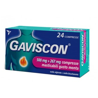Gaviscon 24 Compresse Menta 500+267mg