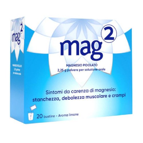 MAG 2*MAGNESIO PIDOLATO INTEGRATORE PER STANCHEZZA,DEBOLEZZA,CRAMPI 20 BUSTINE