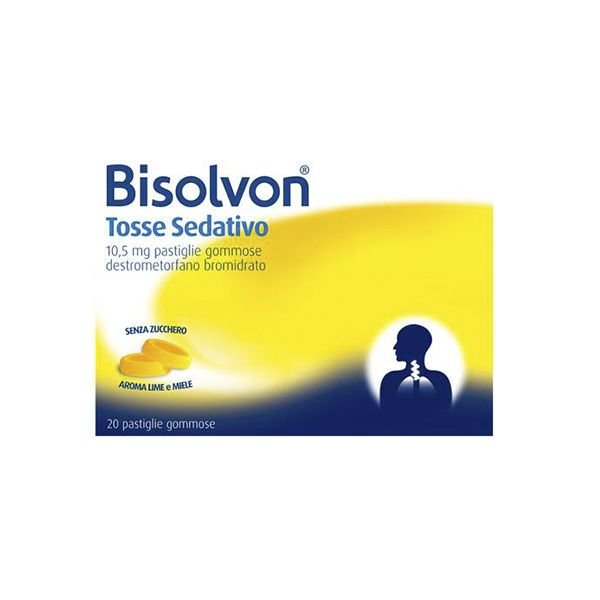 BISOLVON TOSSE SEDATIVO 20 PASTIGLIE GOMMOSE SENZA ZUCCHERO AROMA LIME E MIELE
