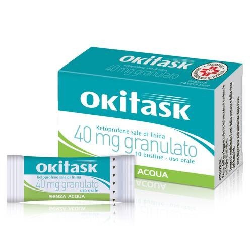 Okitask 40 mg Granulato 10 Bustine Ketoprofene Sale di Lisina