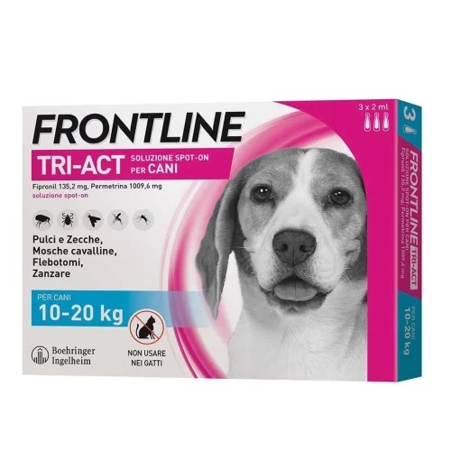 Boehringer Frontline Tri-act cani 10-20kg 3 pipette monodose 2ml + OMAGGIO