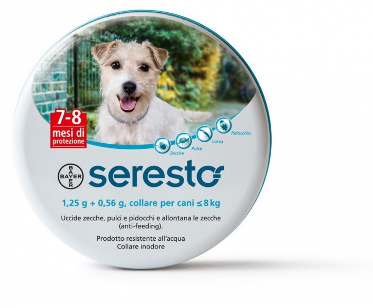 Seresto Collare antiparassitario contro pulci e zecche per cani  1- 8 KG