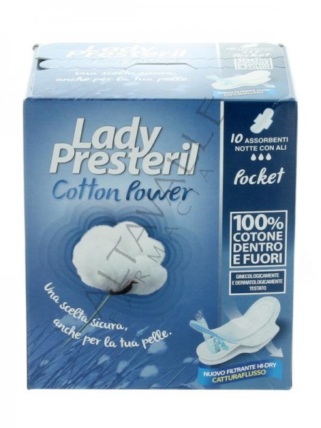 Lady Presteril assorbenti notte con ali in cotone