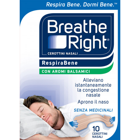 Breathe Right Respira bene Cerotti Nasali Con Aromi Balsamici 10 Cerottini