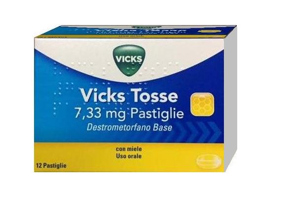 VICKS TOSSE 12PASTIGLIE 7,33MG MIELE