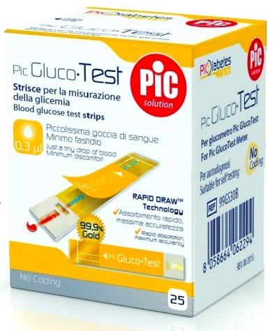 PIC STRISCE GLUCOTEST 25PEZZI