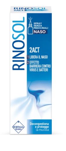 Rinosol 2ACT Spray Nasale 15 ml Decongestionante con effetto barriera su virus e batteri