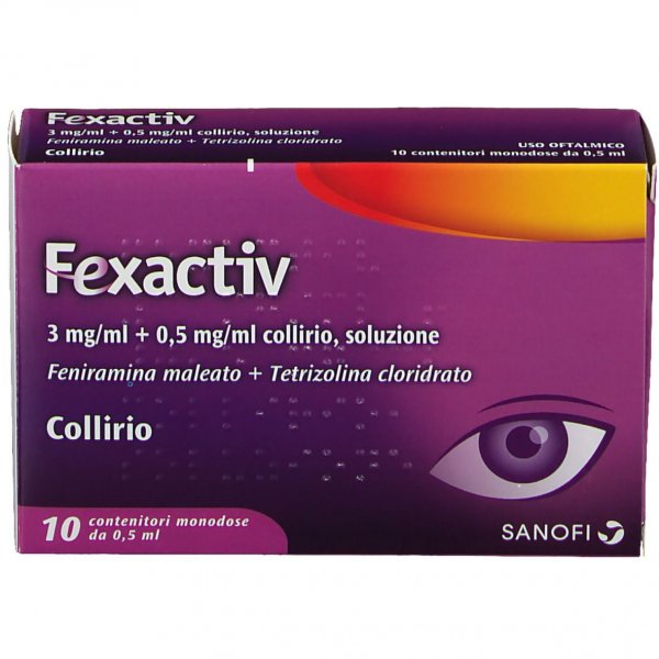 Fexactiv Collirio Antistaminico 0,3%+0,05% Soluzione Oculare 10 Contenitori Monodose