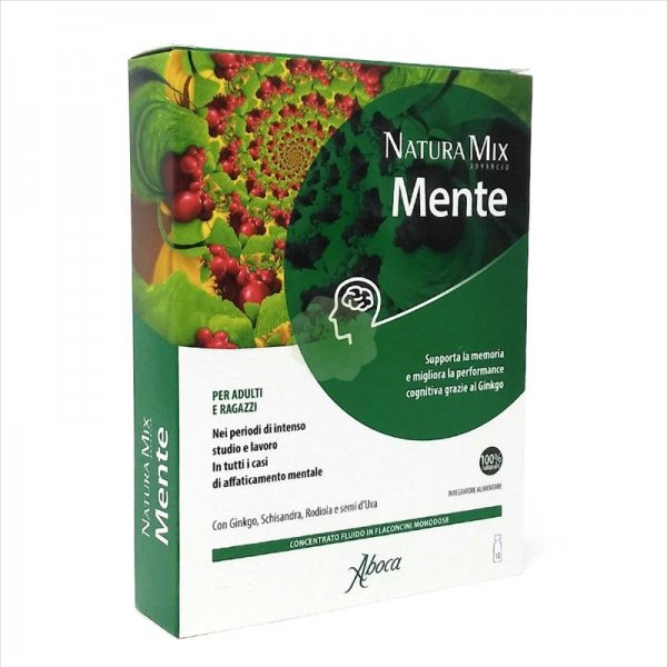 Aboca Natura Mix Mente 10 Flaconcini Funzioni Cognitive