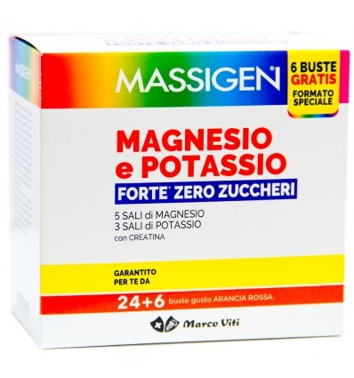 Massigen Magnesio e Potassio Forte Senza Zuccheri 30 Bustine
