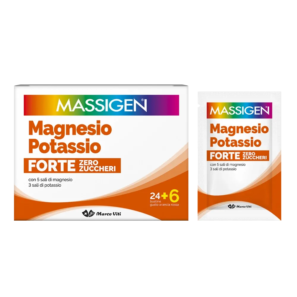 Massigen Magnesio e Potassio Forte Senza Zuccheri 30 Bustine