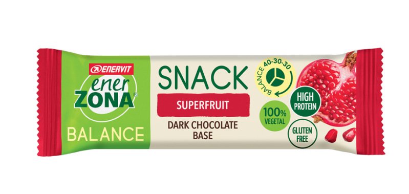 ENERZONA SNACK SUPER FRUIT barretta a base di chicchi di melograno e cioccolato fondente 25G