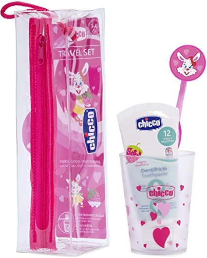 CHICCO TRAVEL SET PER IGIENE ORALE KIT SPAZZOLINO DENTIFRICIO E