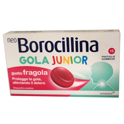 NEOBOROCILLINA GOLA JUNIOR 15 PASTIGLIE GOMMOSE FRAGOLA