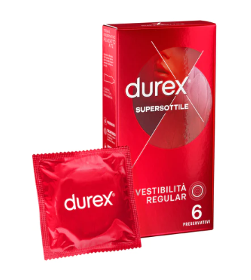 DUREX SUPERSOTTILE  SOTTILI VESTIBILITA' ADERENTE  6 PEZZI