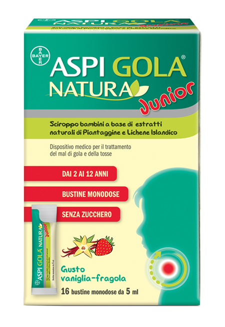 ASPI GOLA NATURA JUNIOR VANIGLIA FRAGOLA 16 BUSTINE MONODOSE DA 5ML