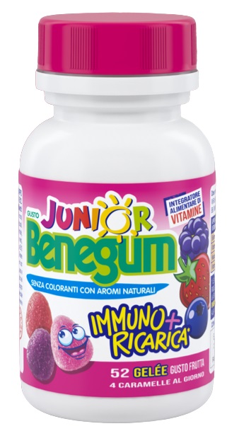 Benegum Junior 42 Caramelle Gusto Frutta Vitaminico immuno e ricarica