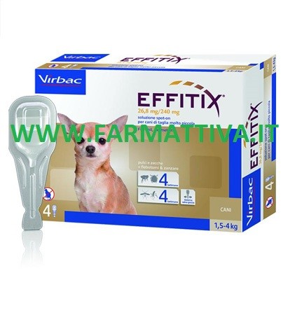 Virbac Effitix soluzione spot on per cani di taglia molto piccola 1.5 - 4 kg