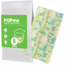 Popme Mascherine Chirurgiche Monouso Fantasia Dinosauro 5 Pezzi junior