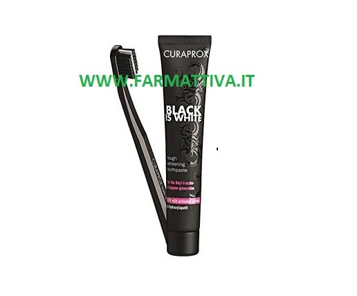 Curaprox Black is White 90 ml + Spazzolino - Gusto lime