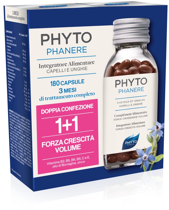 Phyto Phanere Capelli e Unghie 180 Capsule 3 mesi di trattamento completo
