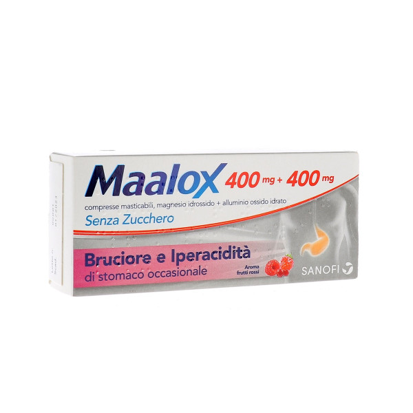 Maalox Senza Zucchero 30 Compresse masticabili 400+400mg