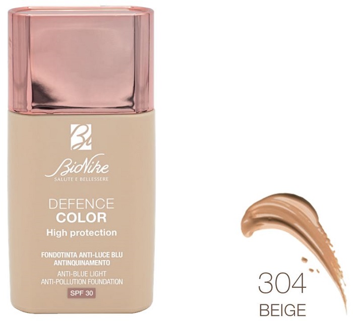 Bionike Defence Color High Protection Fondotinta Anti Luce Blu Antinquinamento 304 Beige