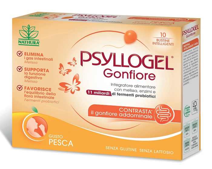 Psyllogel Gonfiore addominale gusto  Pesca 10 Bustine
