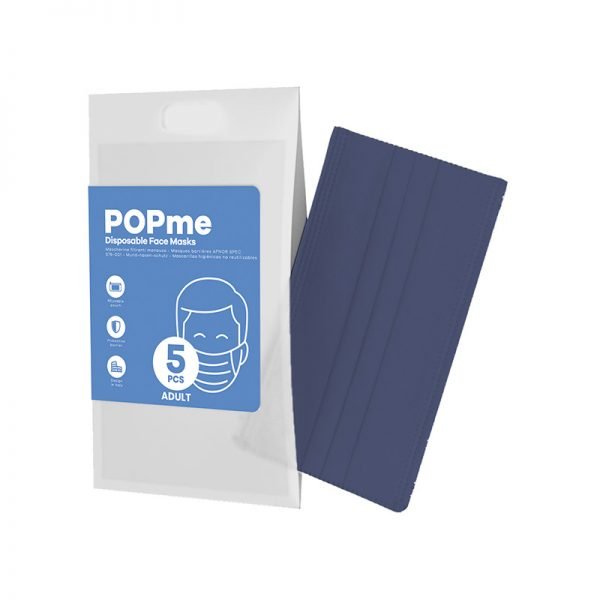 Popme Mascherine Chirurgiche Monouso Blu 5 Pezzi Adulti