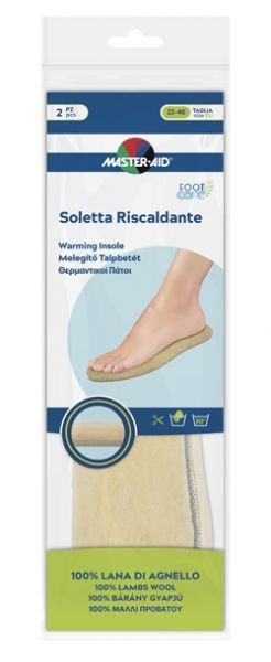 Master Aid Soletta Riscaldante 100% Lana Di Agnello Taglia 22/46 2 Pezzi