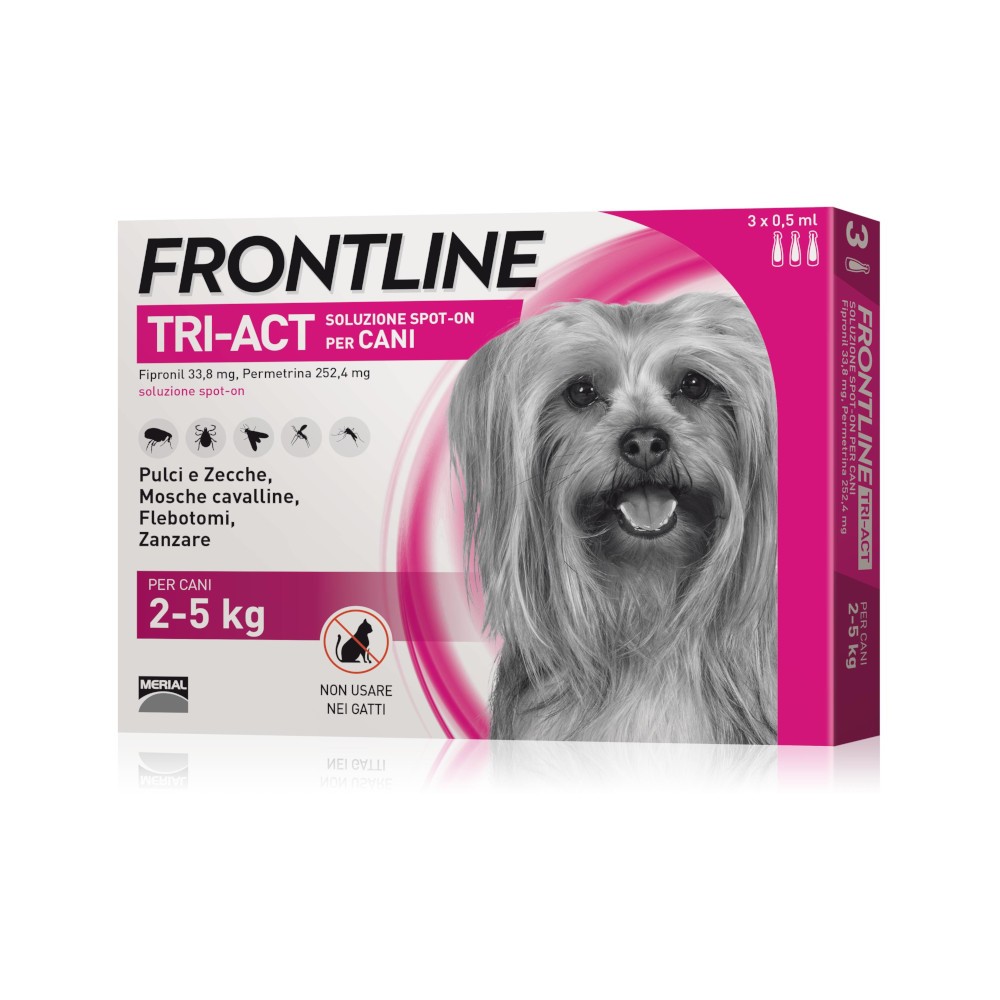 Boehringer Frontline Tri-Act  Cani 2-5 Kg 3 pipette da 0.5ml + OMAGGIO