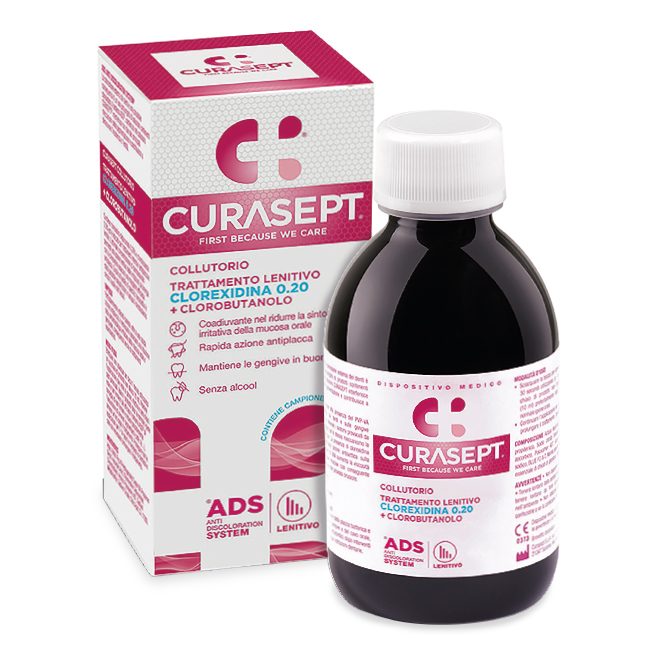 Curasept Collutorio Trattamento Lenitivo Clorexidina 0.20% + Clorobutanolo 200 ml