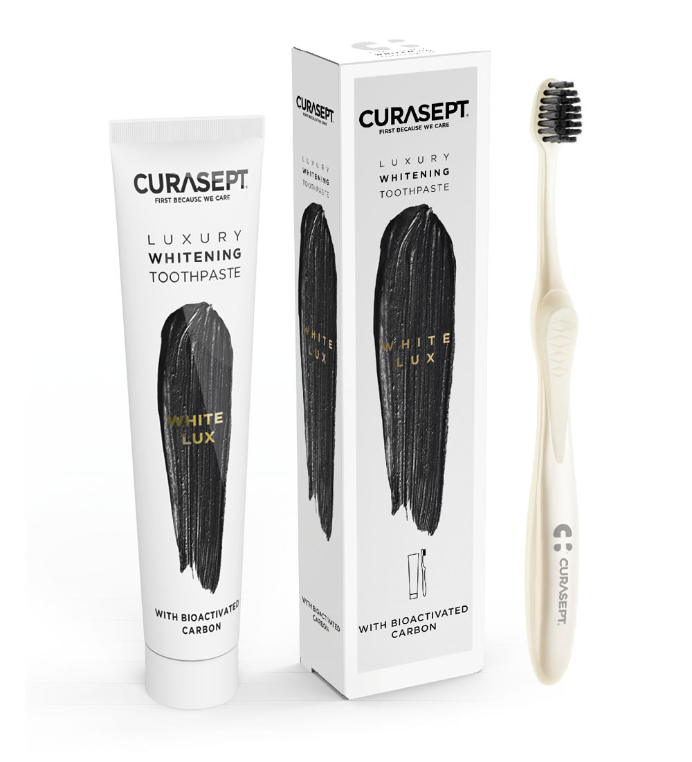 Curasept White Lux Gel dentifricio 75 ml e spazzolino sbiancante