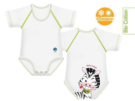 J Bimbi Body in Cotone Biologico Zebra 0-36 Mesi Taglia Unica Unisex