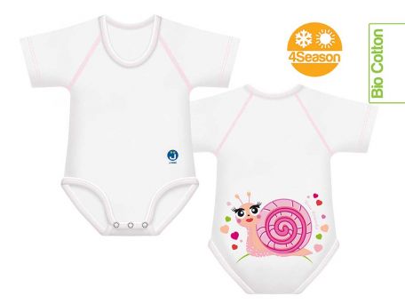 J Bimbi Body in Cotone Biologico Chiocciola 0-36 Mesi Taglia Unica Femmina