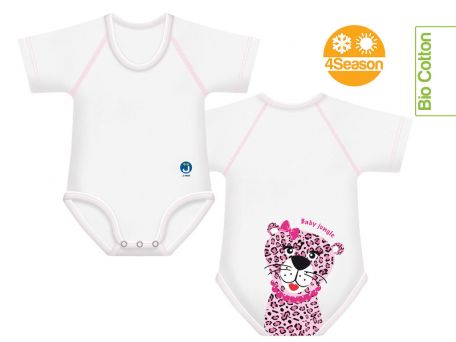 J Bimbi Body in Cotone Biologico Leopardo 0-36 Mesi Taglia Unica Femmina
