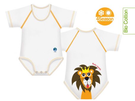 J Bimbi Body in Cotone Biologico Leone 0-36 Mesi Taglia Unica Unisex