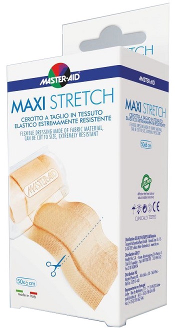 Master Aid Max Strech Crtotto a Taglio TNT Elastico Estremamente Resistente 50X6cm