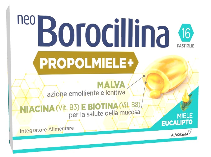 Neoborocillina Popolmiele+ 16 Pastiglie Miele Eucalipto